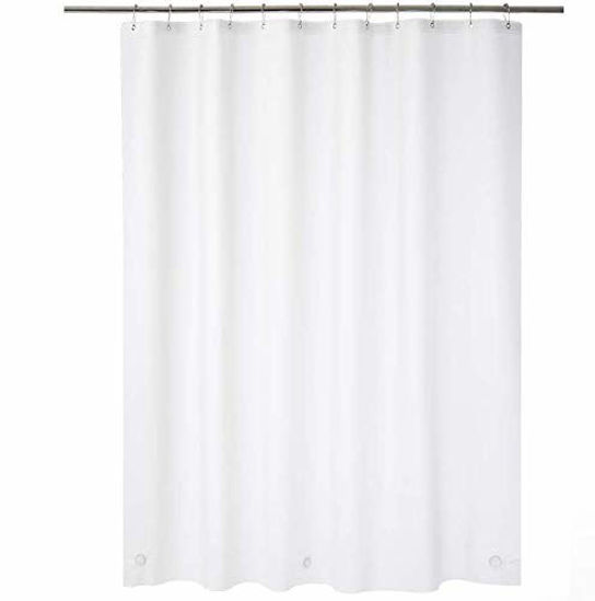 Picture of AmazerBath Plastic Shower Curtain, 72 x 96 Inches Frosted EVA 8G Thick Bathroom Plastic Shower Curtains with Heavy Duty Clear Stones and Grommet Holes