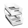 Picture of madesmart 2-Tier Organizer Bath Collection Slide-out Baskets with Handles, Space Saving, Multi-purpose Storage & BPA-Fre, Large, Frost-with Dividers