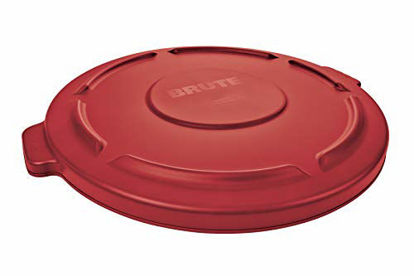 Picture of Rubbermaid Commercial Products BRUTE Heavy-Duty Round Waste/Utility Lid for 44-Gallon Container, Red (FG264560RED)