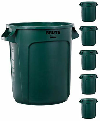 Picture of Rubbermaid Commercial Products FG261000DGRN BRUTE Heavy-Duty Trash/Garbage Can, (Pack of 6)