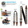 Picture of Guitar Strap Vintage Woven W/FREE BONUS- 2 Picks + Strap Locks + Strap Button. For Bass, Electric & Acoustic Guitars Stocking Stuffer. an Awesome Christmas Gift for Men & Women Guitarists