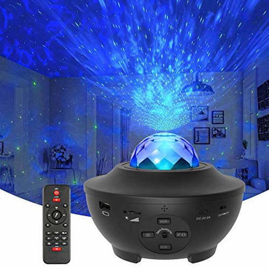 GetUSCart- Star Projector Galaxy Light Projector with Ocean Wave Projector,  Music Speaker, Voice Control&Timer, Nebula Cloud Ceiling Light Projector  for Baby Kids Adults Bedroom/Decoration/Birthday/Party