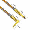 Picture of TISINO Guitar Cable, 10ft 1/4 inch TS Right Angle to Straight Guitar Instrument Cord for Electric Guitar, Bass, Amp, Keyboard, Mandolin - Yellow