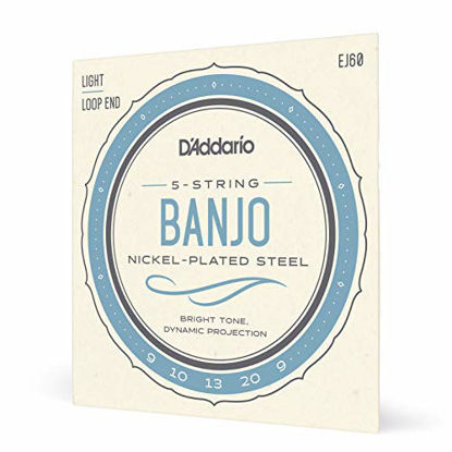 Picture of D'Addario EJ60 Nickel 5-String Banjo Strings, Light, 9-20