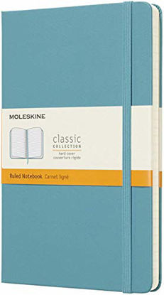 Picture of Moleskine Classic Notebook, Hard Cover, Large (5" x 8.25") Ruled/Lined, Reef Blue, 240 Pages