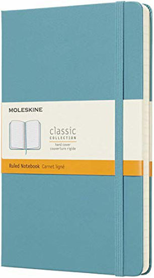 Picture of Moleskine Classic Notebook, Hard Cover, Large (5" x 8.25") Ruled/Lined, Reef Blue, 240 Pages