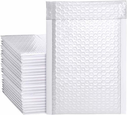 Picture of Metronic 25Pcs Poly Bubble Mailers, 6X10 Inch Padded Envelopes Bulk #0, Bubble Lined Wrap Polymailer Bags for Shipping/Packaging/Mailing Self Seal -White