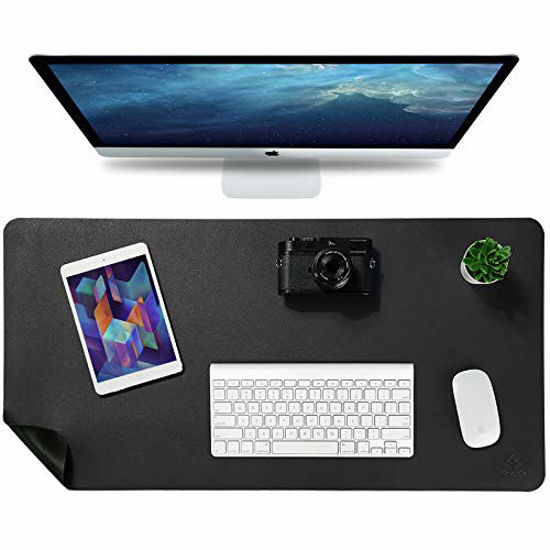 GetUSCart Knodel Desk Pad Office Desk Mat 31.5 x 15.7 PU Leather Desk Blotter Laptop Desk Mat Waterproof Desk Writing Pad for Office and Home Dual Sided Black