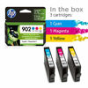 Picture of HP 902, 3 Ink Cartridges, Cyan, Magenta, Yellow, T6L86AN, T6L90AN, T6L94AN