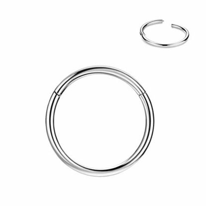 Picture of Nose Rings 18 Gauge 7mm Silver Nose Ring Hoop 18g Cartilage Earring Helix Earring Tragus Earrings Daith Earrings Rook Earrings Nose Piercing Jewelry Septum Clicker 7mm Nose Hoop Septum Ring