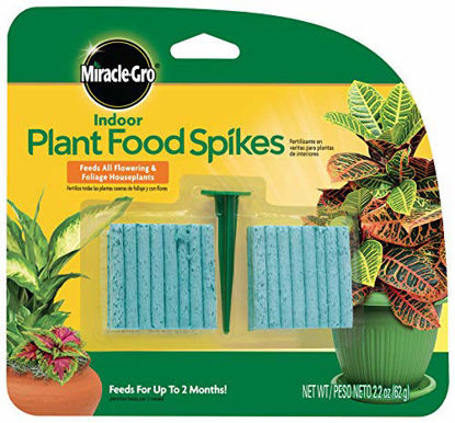 Picture of Miracle-Gro Indoor Plant Food Spikes, Includes 48 Spikes - Continuous Feeding for all Flowering and Foliage Houseplants - NPK 6-12-6, 12 Packs of 48 Spikes