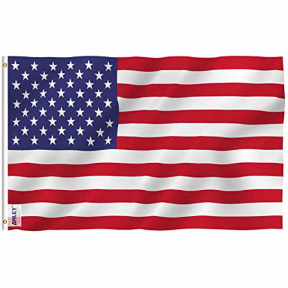 Picture of Anley Fly Breeze 3x5 Foot American US Flag - Vivid Color and UV Fade Resistant - Canvas Header and Double Stitched - USA Flags Polyester with Brass Grommets 3 X 5 Ft