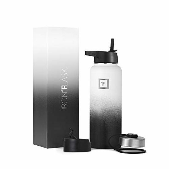 GetUSCart Iron Flask Sports Water Bottle 40 Oz, 3 Lids (Straw Lid