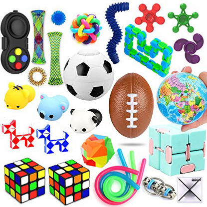 Picture of 28 Pack Sensory Toys Set, Relieves Stress and Anxiety Fidget Toy for Children Adults, Special Toys Assortment for Birthday Party Favors, Classroom Rewards Prizes, Carnival, Piñata Goodie Bag Fillers