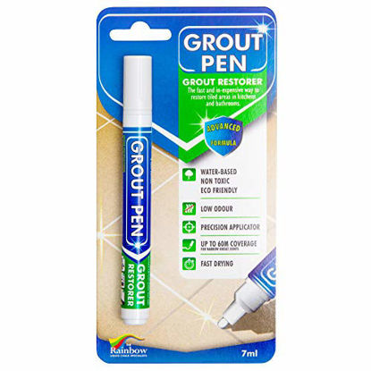 Picture of Grout Pen White Tile Paint Marker: Waterproof Grout Colorant and Sealer Pen - White, Narrow 5mm Tip
