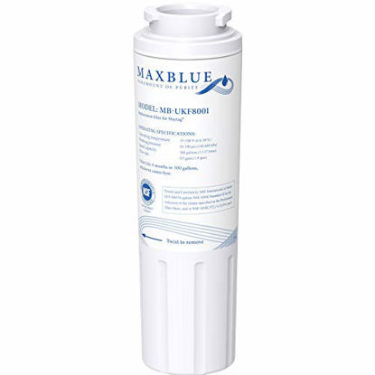 Picture of Maxblue UKF8001 Refrigerator Water Filter, Replacement for Maytag UKF8001P, EDR4RXD1, PUR, Jenn-Air, Filter 4, 4396395, UKF8001AXX, UKF8001AXX-200, 469006, Puriclean II, 8171032, 469992