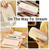 Picture of EASTHILL Big Capacity Pencil Pen Case Office College School Large Storage High Capacity Bag Pouch Holder Box Organizer Blue (Pink)