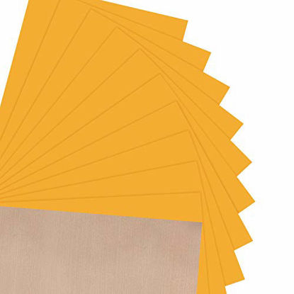 Picture of JANDJPACKAGING Heat Transfer Vinyl HTV for T-Shirts 12" x10 - Easy to Weed Iron on Vinyl for Cricut & Silhouette Cameo 10Pack Dark Yellow