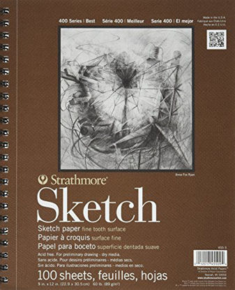 Picture of Strathmore 455-3 Drawing & Sketch Paper, 6 Pack, White (6-Pack) 6 Count