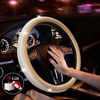 Picture of New Diamond Leather Steering Wheel Cover with Bling Bling Crystal Rhinestones, Universal Fit 15 Inch Anti-Slip Wheel Protector for Women Girls,Gold