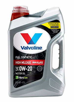 Picture of Valvoline Full Synthetic High Mileage with MaxLife Technology SAE 0W-20 Motor Oil 5 QT