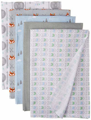Picture of Luvable Friends Unisex Baby Cotton Flannel Receiving Blankets Bundle, Wild & Free, One Size