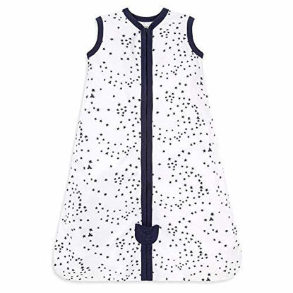 Picture of Burt's Bees Baby Baby Beekeeper Wearable Blanket, 100% Organic Cotton, Swaddle Transition Sleeping Bag, Twinkle Bee Midnight, Medium