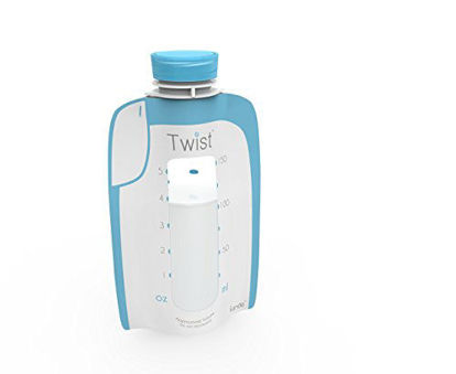 Picture of Kiinde Twist Pouch Direct-Pump Direct-Feed Twist Cap Breast Milk Storage Bags for Pumping, Freezing, Heating and Feeding, Pre-Sterilized, 6 Ounce and 8 Ounce