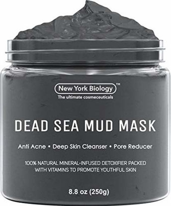 Picture of New York Biology Dead Sea Mud Mask for Face and Body - Spa Quality Pore Reducer for Acne, Blackheads and Oily Skin, Natural Skincare for Women, Men - Tightens Skin for A Healthier Complexion - 8.8 oz