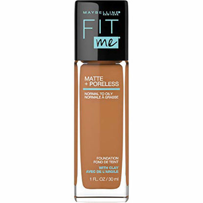 Picture of Maybelline Fit Me Matte + Poreless Liquid Foundation Makeup, Cappuccino, 1 fl. oz. Oil-Free Foundation