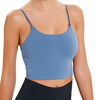 Picture of Lemedy Women Padded Sports Bra Fitness Workout Running Shirts Yoga Tank Top (M, Blue)