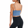 Picture of Lemedy Women Padded Sports Bra Fitness Workout Running Shirts Yoga Tank Top (M, Blue)