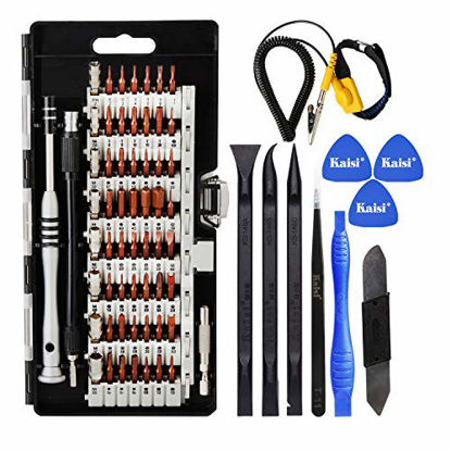 Picture of Kaisi 70 in 1 Precision Screwdriver Set Professional Electronics Repair Tool Kit with 56 Bits Magnetic Driver Kit, Anti Static Wrist Band, Spudgers for Tablet, Macbook, PC, iPhone, Xbox, Game Console