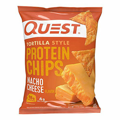 Picture of Quest Nutrition Tortilla Style Protein Chips, Low Carb, Nacho Cheese 13.2 Ounce (Pack of 12)