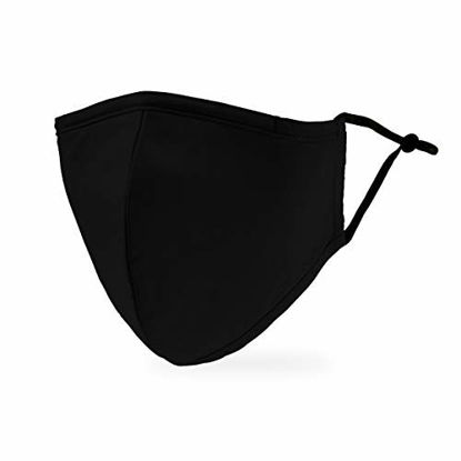 Picture of Weddingstar 3-Ply Adult Washable Cloth Face Mask Reusable and Adjustable with Filter Pocket - Black