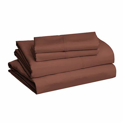 Picture of Amazon Basics Microfiber Sheet Set, Full, Chocolate