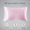Picture of Bedsure Satin Pillowcase for Hair and Skin, 2-Pack - Standard Size (20x26 inches) Pillow Cases - Satin Pillow Covers with Envelope Closure, Pink