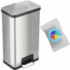 Picture of iTouchless AirStep 18 Gallon Step Pedal Trash Can with AbsorbX Odor Control System, 68 Liter Extra Capacity Stainless Steel Commercial Grade Garage Bin for Home and Office Kitchen