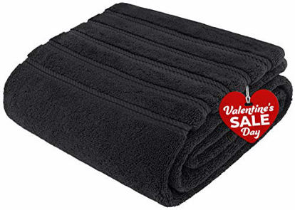 Picture of American Soft Linen 100% Turkish Genuine Cotton Large, Jumbo Bath Towel 35x70 Premium & Luxury Towels for Bathroom, Maximum Softness & Absorbent Bath Sheet [Worth $34.95] - Coal Black