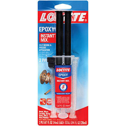 Picture of Loctite Epoxy Five Minute Instant Mix, Two 0.47-Fluid Ounce Syringes (1715208)