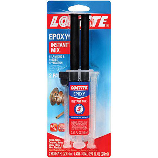Picture of Loctite Epoxy Five Minute Instant Mix, Two 0.47-Fluid Ounce Syringes (1715208)