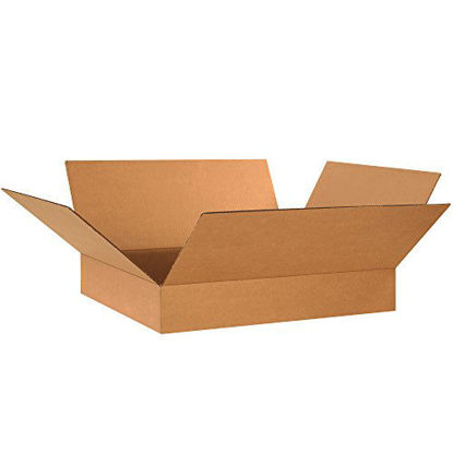 Picture of BOX USA B24204 Flat Corrugated Boxes, 24"L x 20"W x 4"H, Kraft (Pack of 20)