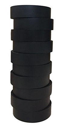 Picture of TradeGear Electrical Tape BLACK MATTE - 10 Pk Waterproof, Flame Retardant, Strong Rubber Based Adhesive, UL Listed - Rated for Max. 600V and 80oC Use - Measures 60 x 3/4" x 0.07"