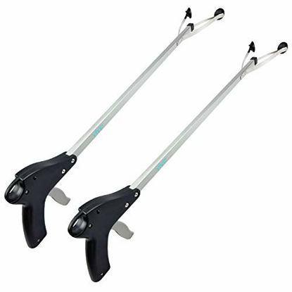 Picture of Vive Suction Cup Reacher Grabber (2 Pack) - 32 Inch Heavy Duty Mobility Grip Hand Aid - Handle Tool Light Bulb Remover, Long Handled Trash Litter Picker, Garbage Garden Nabber, Extender Arm Pickup