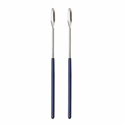 Picture of Aozita 2 Pack Lab Spatula - Micro Lab Spoon/Scoop with Nickel-Stainless Blade - Also Great Filler