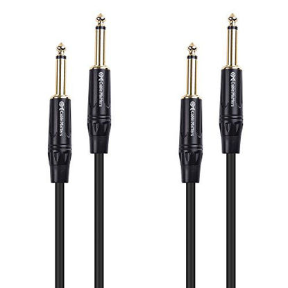 Picture of Cable Matters 2-Pack 1/4 Inch TS to TS Electric Guitar Cable (1/4 Cable) 6 Feet