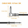 Picture of Guitar Cable 10FT Right Angle 1/4 Inch TS to Straight 1/4 Inch TS Electric Guitar and Bass Audio Cord Professional Instrument Cable for Electric Guitar, Bass, Keyboard, Amplifier, Pro Audio