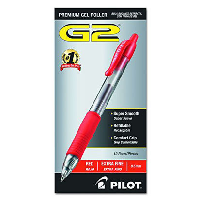 Black Ink PILOT G2 Premium Refillable & Retractable Rolling Ball Gel Pens 12-Pack Ultra Fine Point 31277 