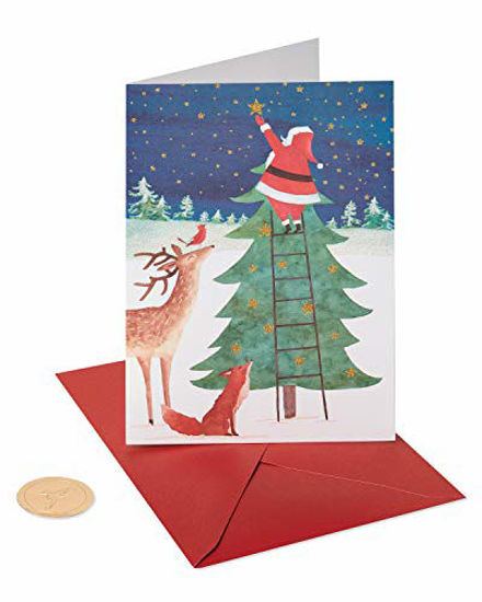 Picture of Papyrus Christmas Cards Boxed, Santa Reaching for a Holiday Star (14-Count), 6139153