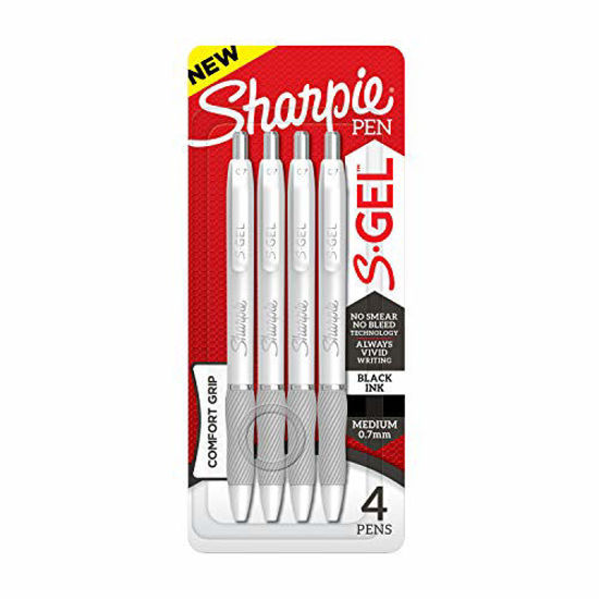 Gel Pens 4 Count Sharpie S-Gel Black Ink Gel Pen Medium Point 0.7mm 